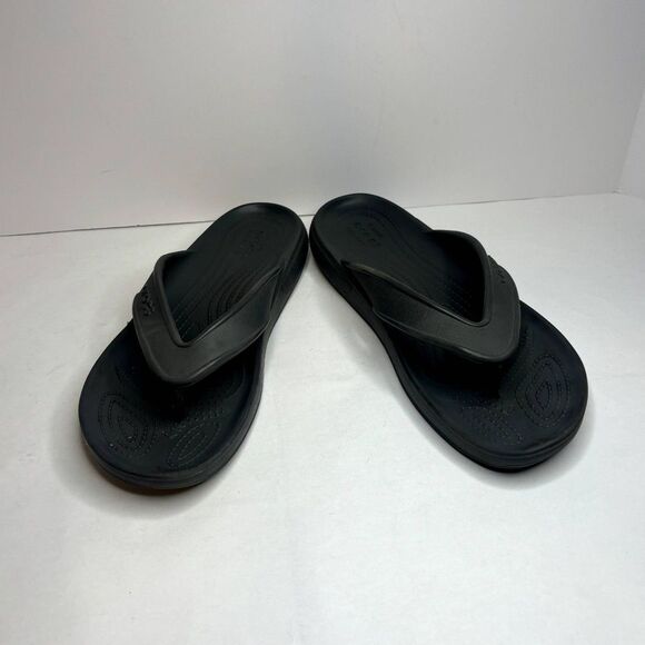 Crocs Gray Flip Flop Sandals Comfy Durable Unisex - Picture 8 of 10